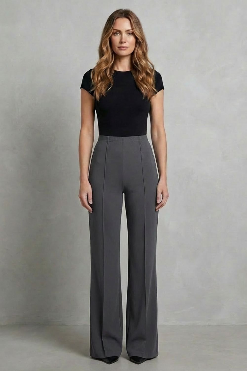 Kacob | Elastic Waist Wide Leg Trousers