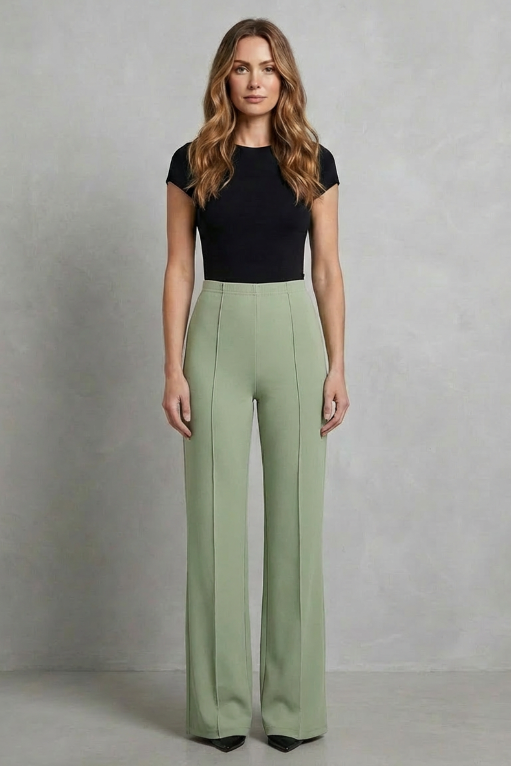 Kacob | Elastic Waist Wide Leg Trousers