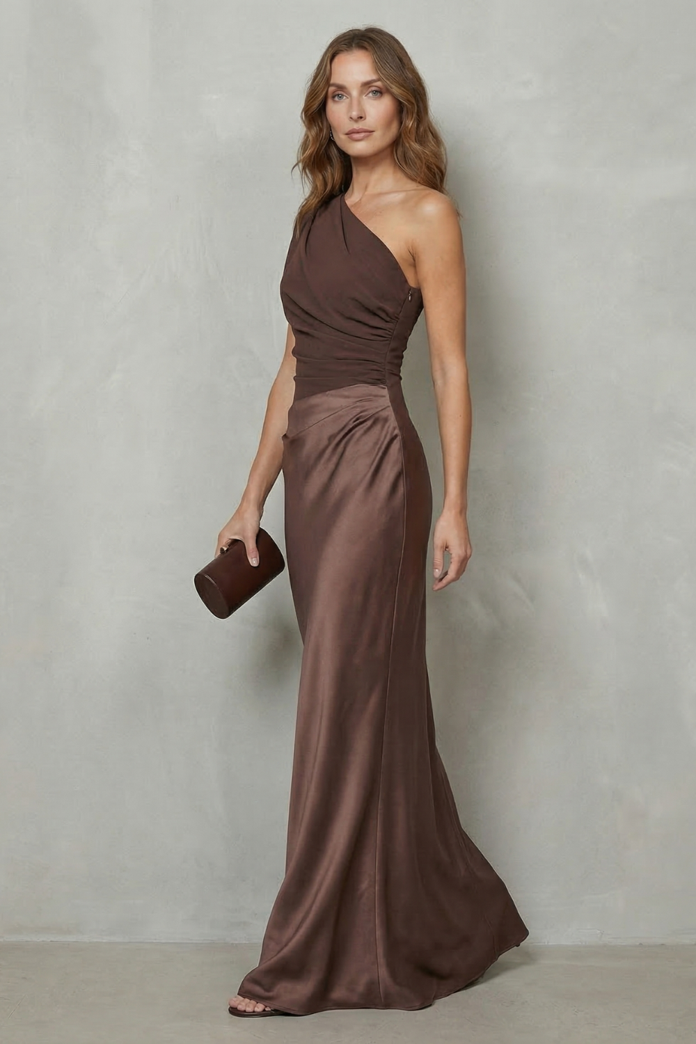 Kacob | One Shoulder Satin Maxi Dress