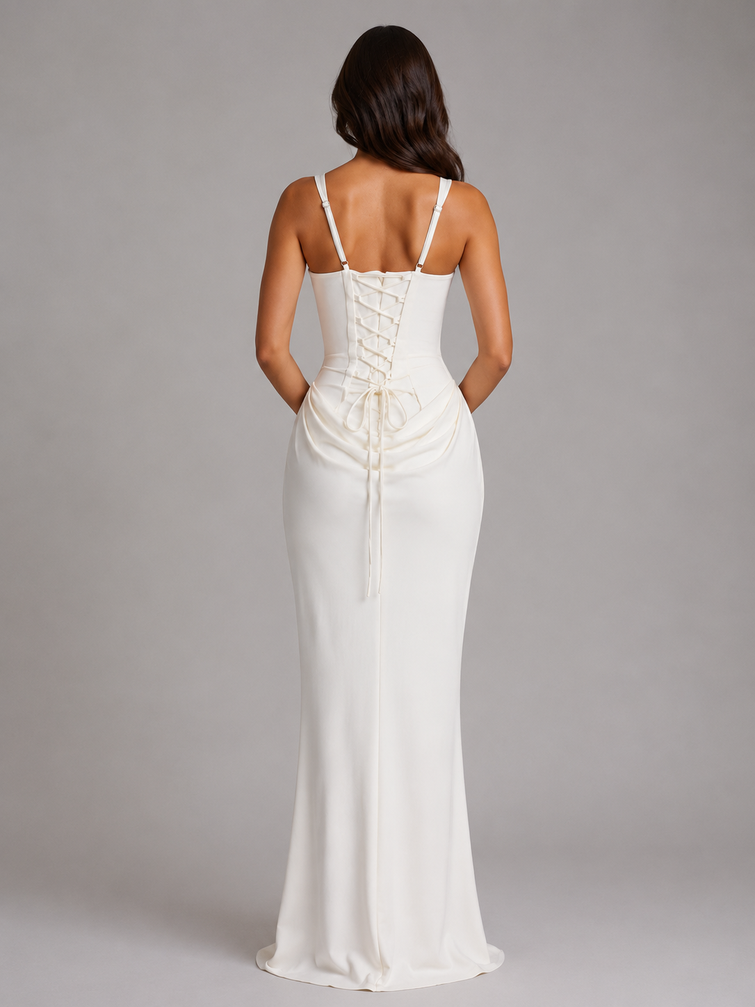 Kacob | Bodycon Draped Corset Maxi Dress – Sculpted Silhouette