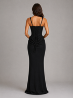Kacob | Bodycon Draped Corset Maxi Dress – Sculpted Silhouette