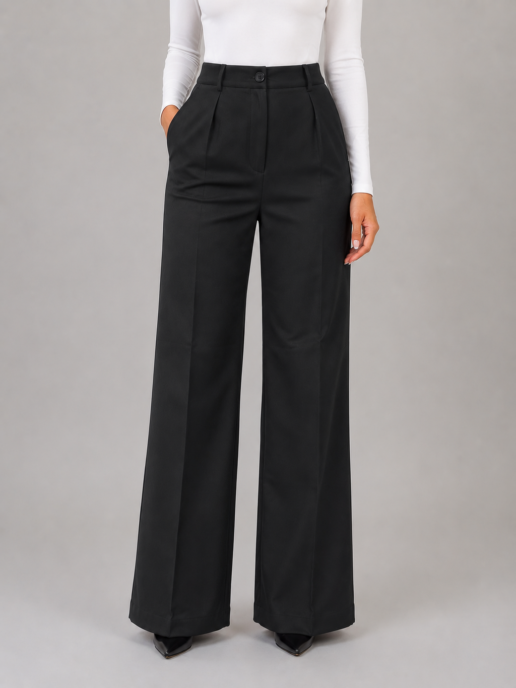 Kacob | High-Waisted Tailored Trousers