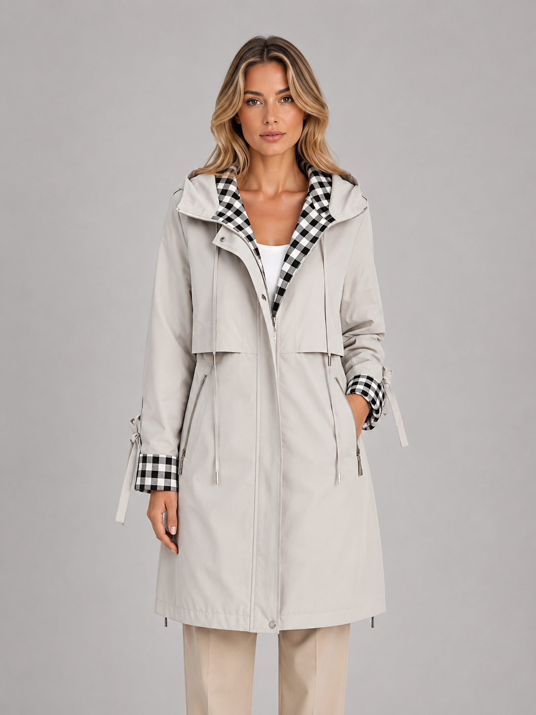 Kacob | Hooded Longline Parka Coat – Zip-Up Lightweight Jacket