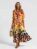 Kacob | Women's Printed Shirt Dress – Relaxed Fit Midi Beach Holiday Dress & Cover Up