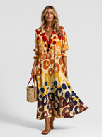 Kacob | Women's Printed Shirt Dress – Relaxed Fit Midi Beach Holiday Dress & Cover Up