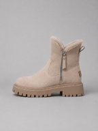 Kacob | Faux Fur Trim Suede Chunky Ankle Boots