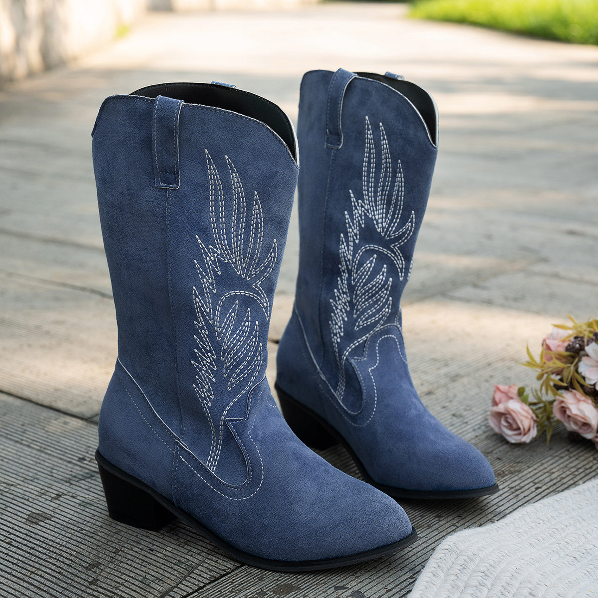 kacob womens feather stitch western boots