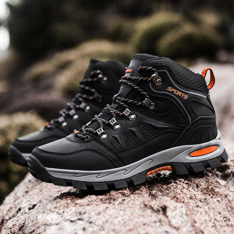 Men's Waterproof Mid Height Safety Work Boots with Durable Sole