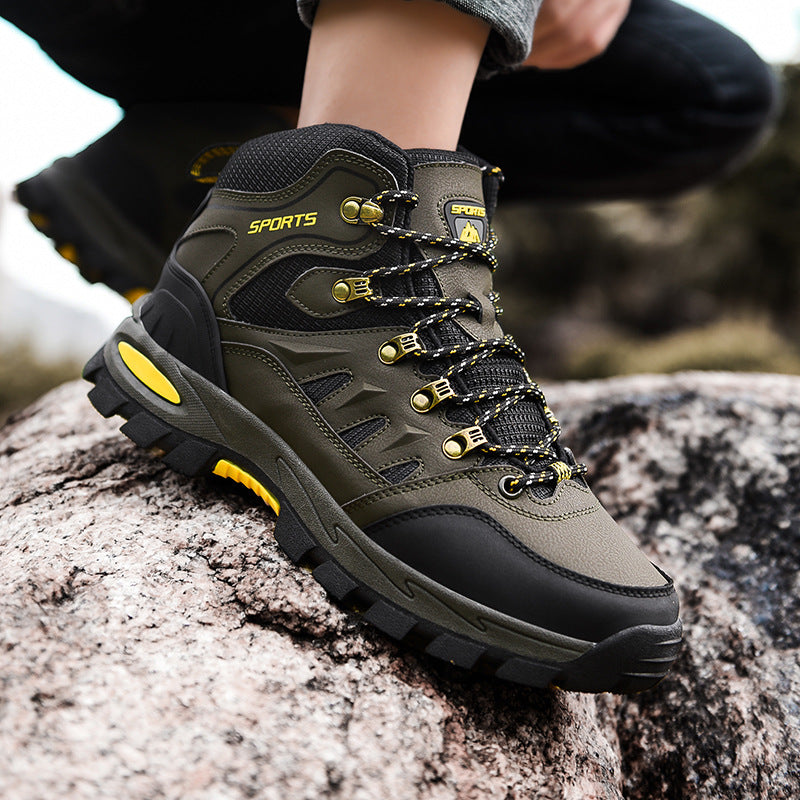 Men's Waterproof Mid Height Safety Work Boots with Durable Sole