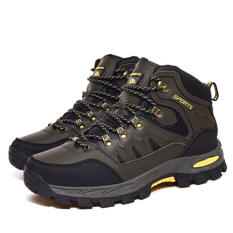Men's Waterproof Mid Height Safety Work Boots with Durable Sole