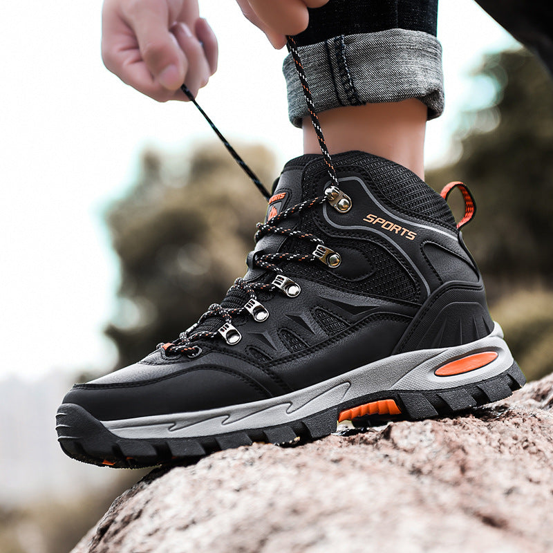 Men's Waterproof Mid Height Safety Work Boots with Durable Sole