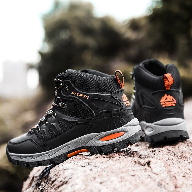 Men's Waterproof Mid Height Safety Work Boots with Durable Sole