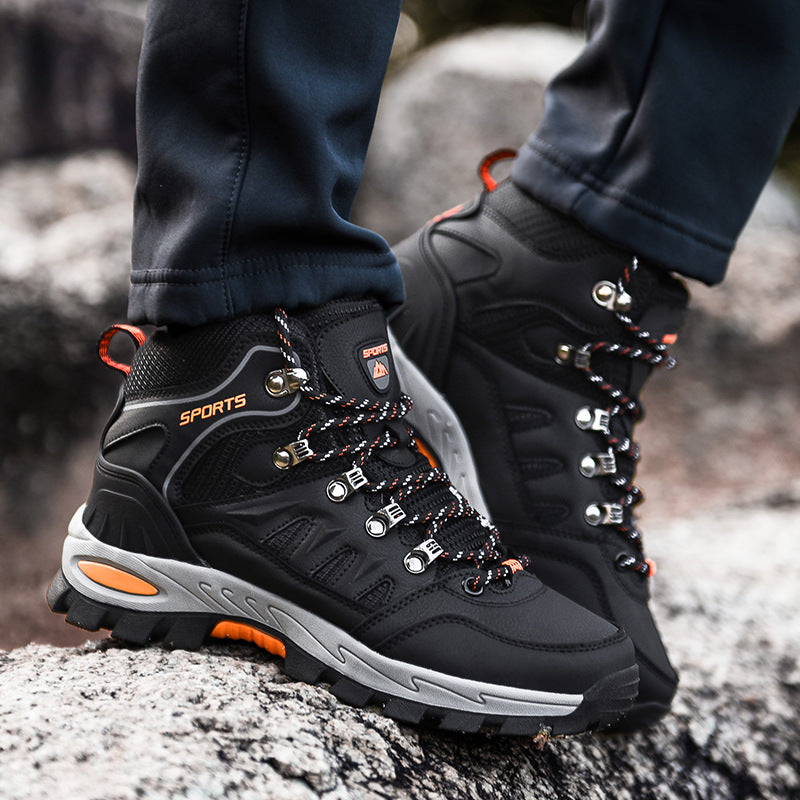Men's Waterproof Mid Height Safety Work Boots with Durable Sole