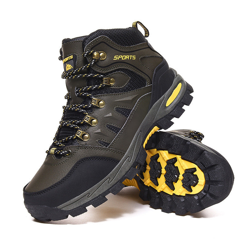 Men's Waterproof Mid Height Safety Work Boots with Durable Sole