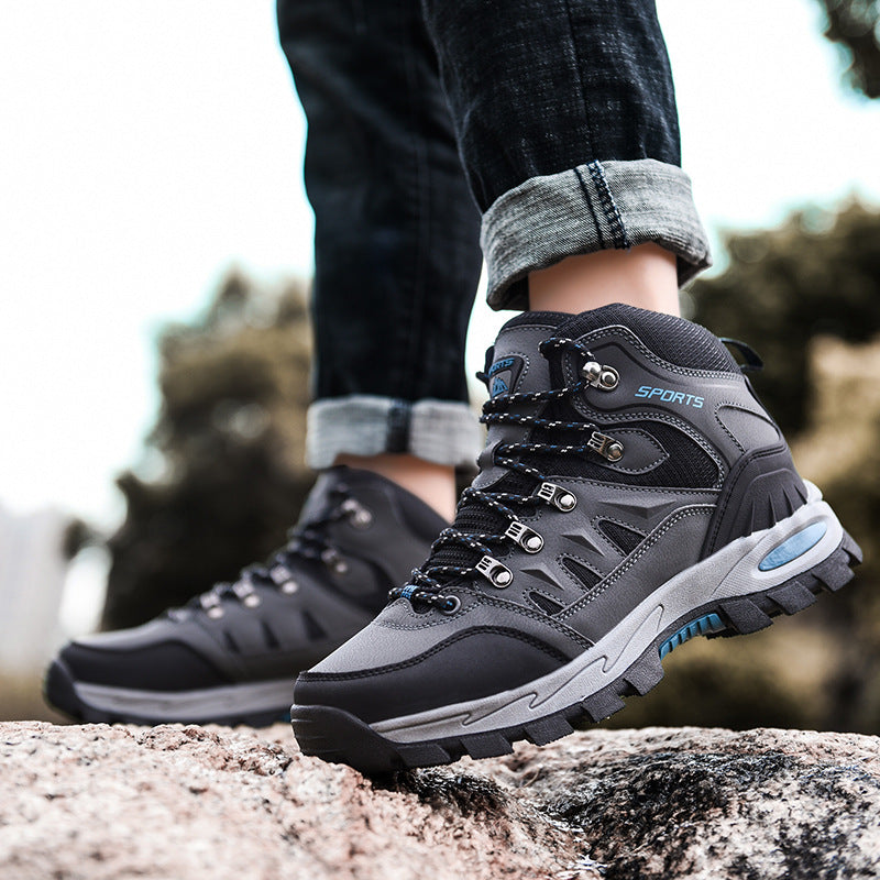 Men's Waterproof Mid Height Safety Work Boots with Durable Sole