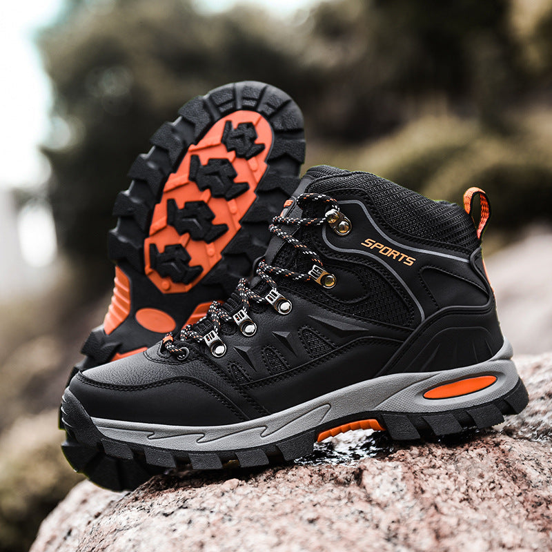 Men's Waterproof Mid Height Safety Work Boots with Durable Sole