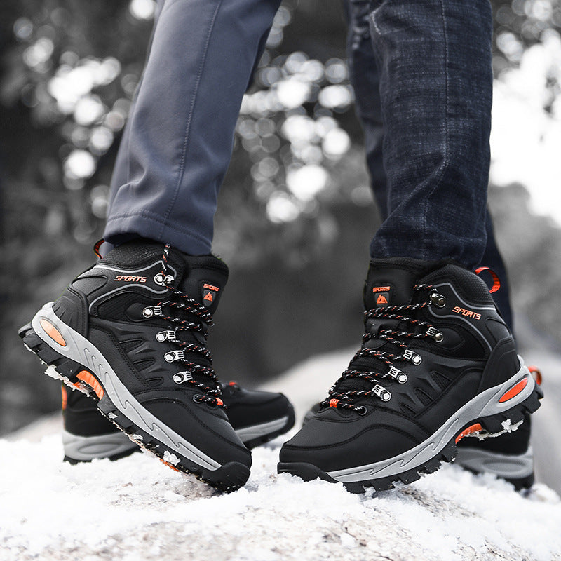 Men's Waterproof Mid Height Safety Work Boots with Durable Sole