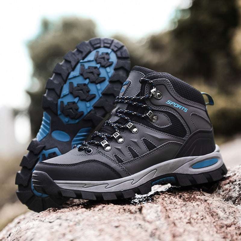 Men's Waterproof Mid Height Safety Work Boots with Durable Sole