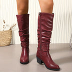 kacob womens buckle slouch knee high boots
