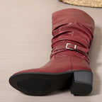 kacob womens buckle slouch knee high boots