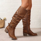 kacob womens buckle slouch knee high boots