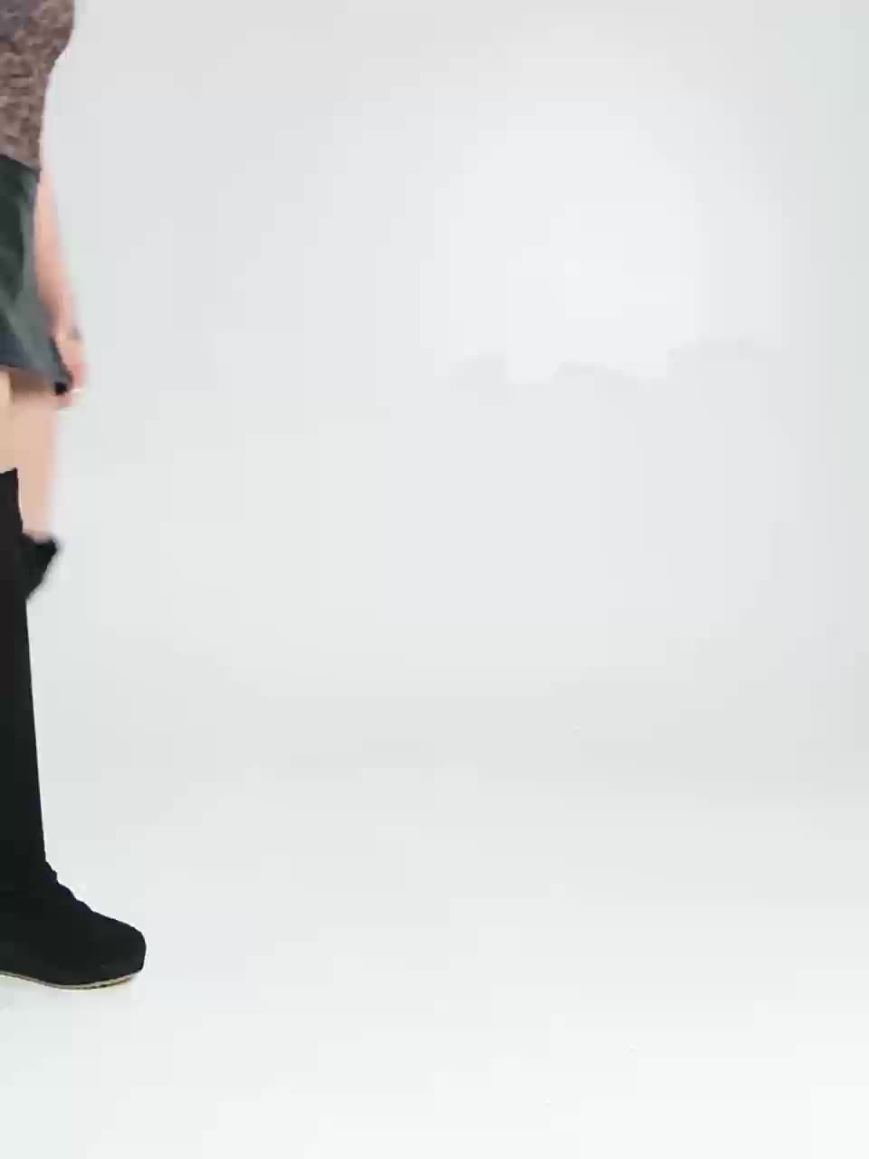 kacob womens stretch wedge over the knee boots
