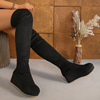 kacob womens stretch wedge over the knee boots