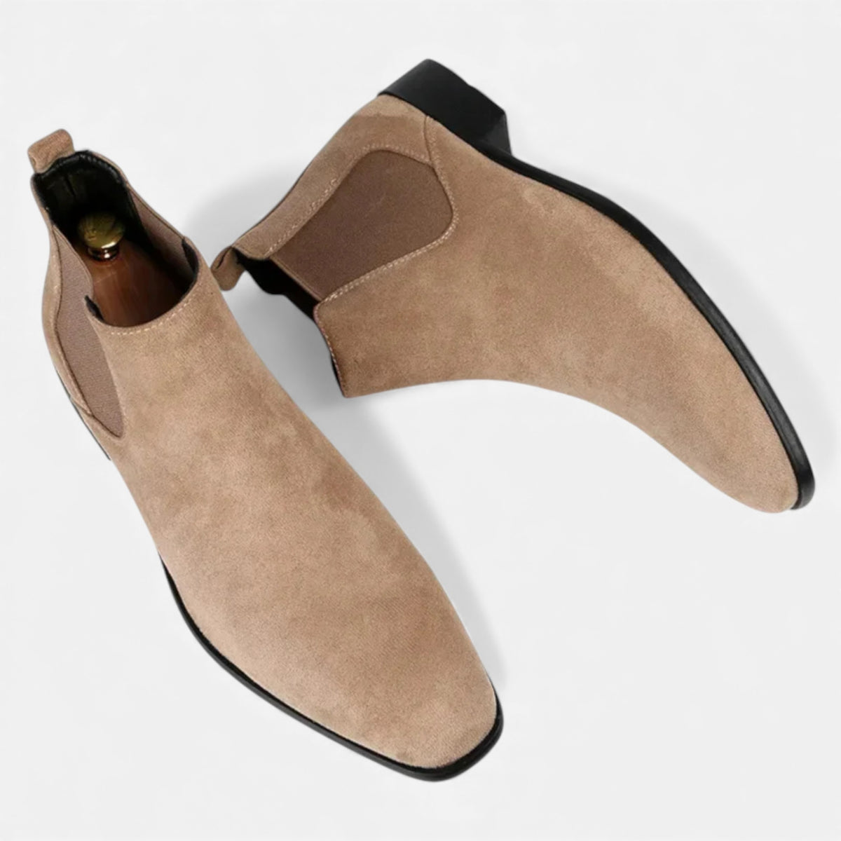 Kacob | Men's Suede Chelsea Boots Square Toe