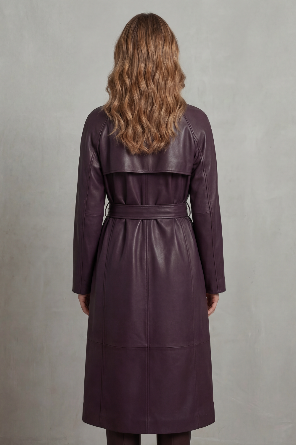 Kacob | Belted Faux Leather Trench Coat