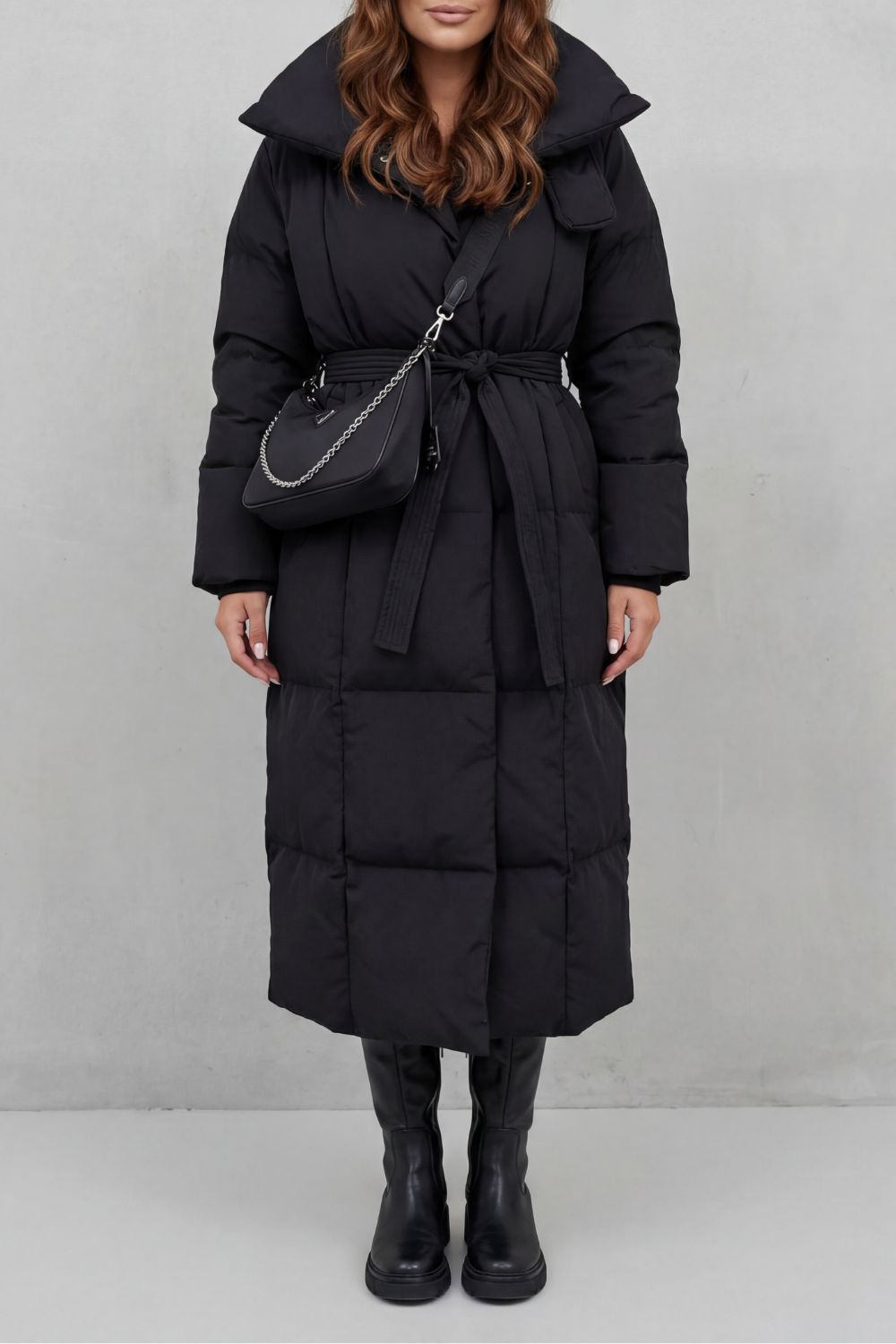 Kacob | Belted Longline Padded Puffer Coat