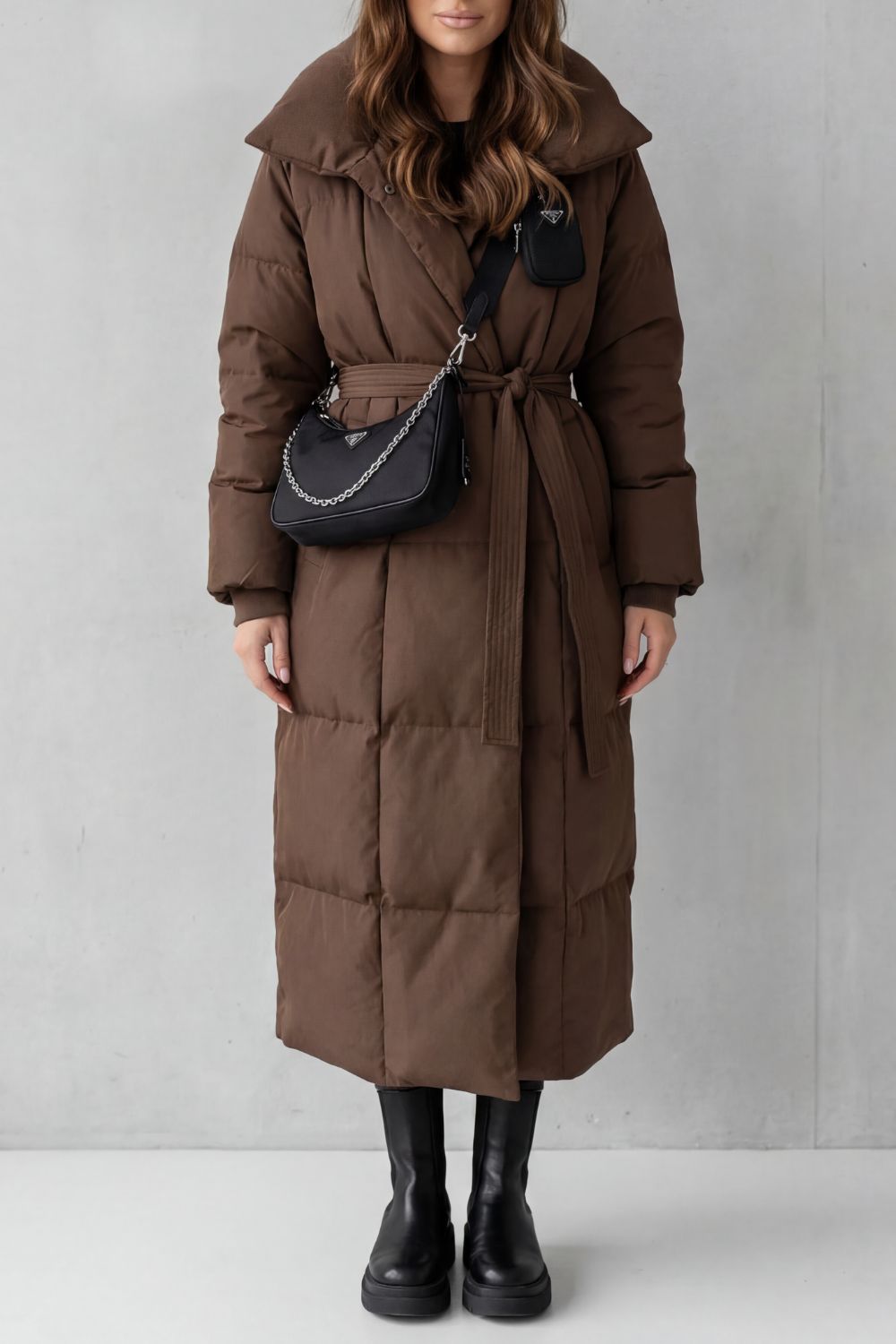 Kacob | Belted Longline Padded Puffer Coat