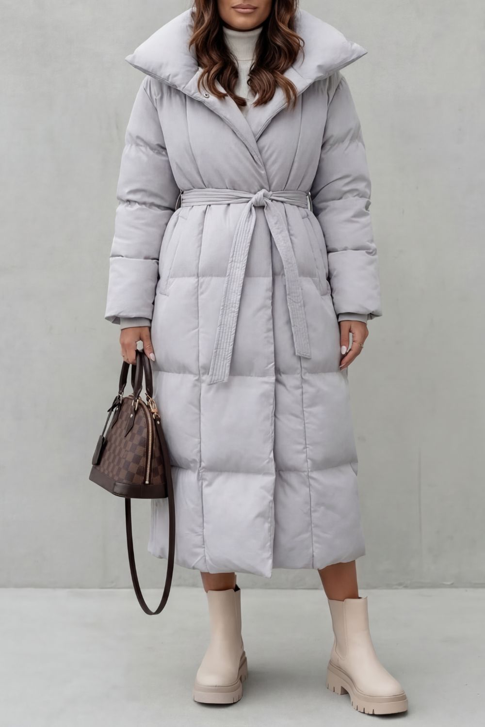 Kacob | Belted Longline Padded Puffer Coat