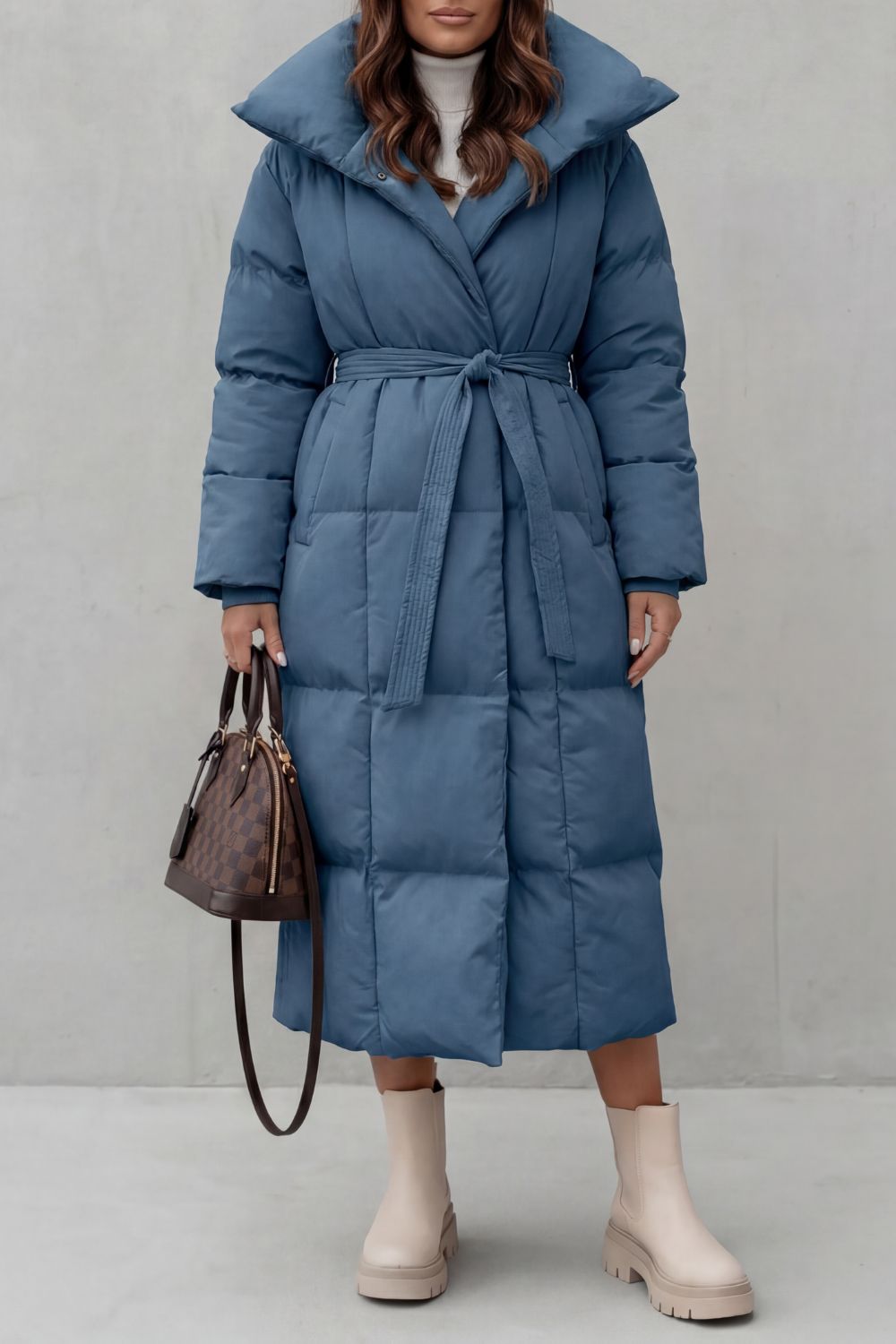 Kacob | Belted Longline Padded Puffer Coat