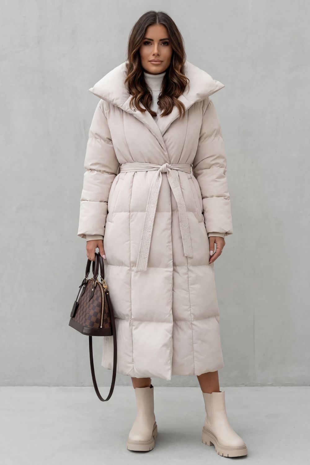 Kacob | Belted Longline Padded Puffer Coat