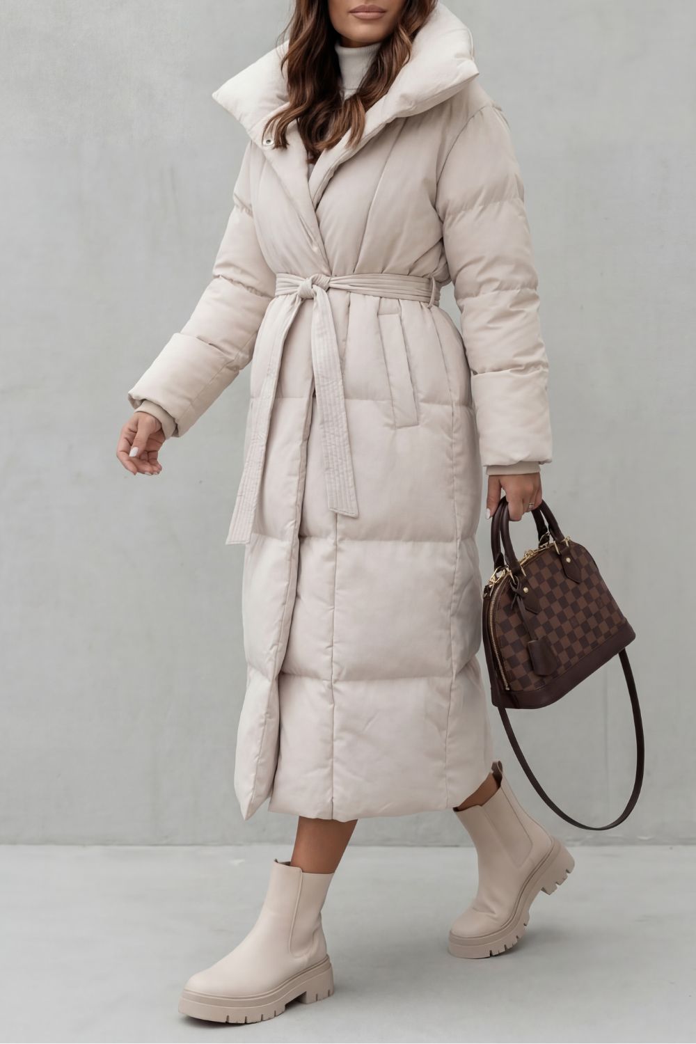 Kacob | Belted Longline Padded Puffer Coat