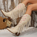kacob womens fringe wide calf cowboy boots
