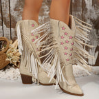 kacob womens fringe wide calf cowboy boots