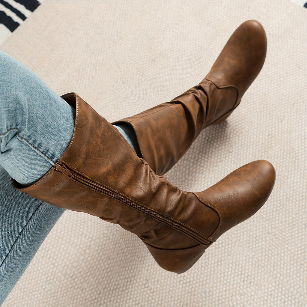 kacob womens everyday ruched calf boots
