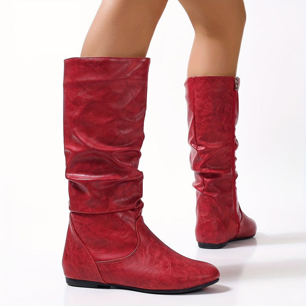 kacob womens everyday ruched calf boots