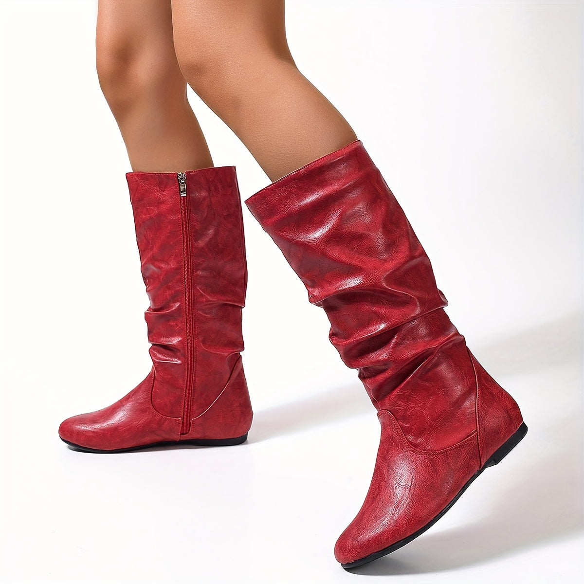 kacob womens everyday ruched calf boots