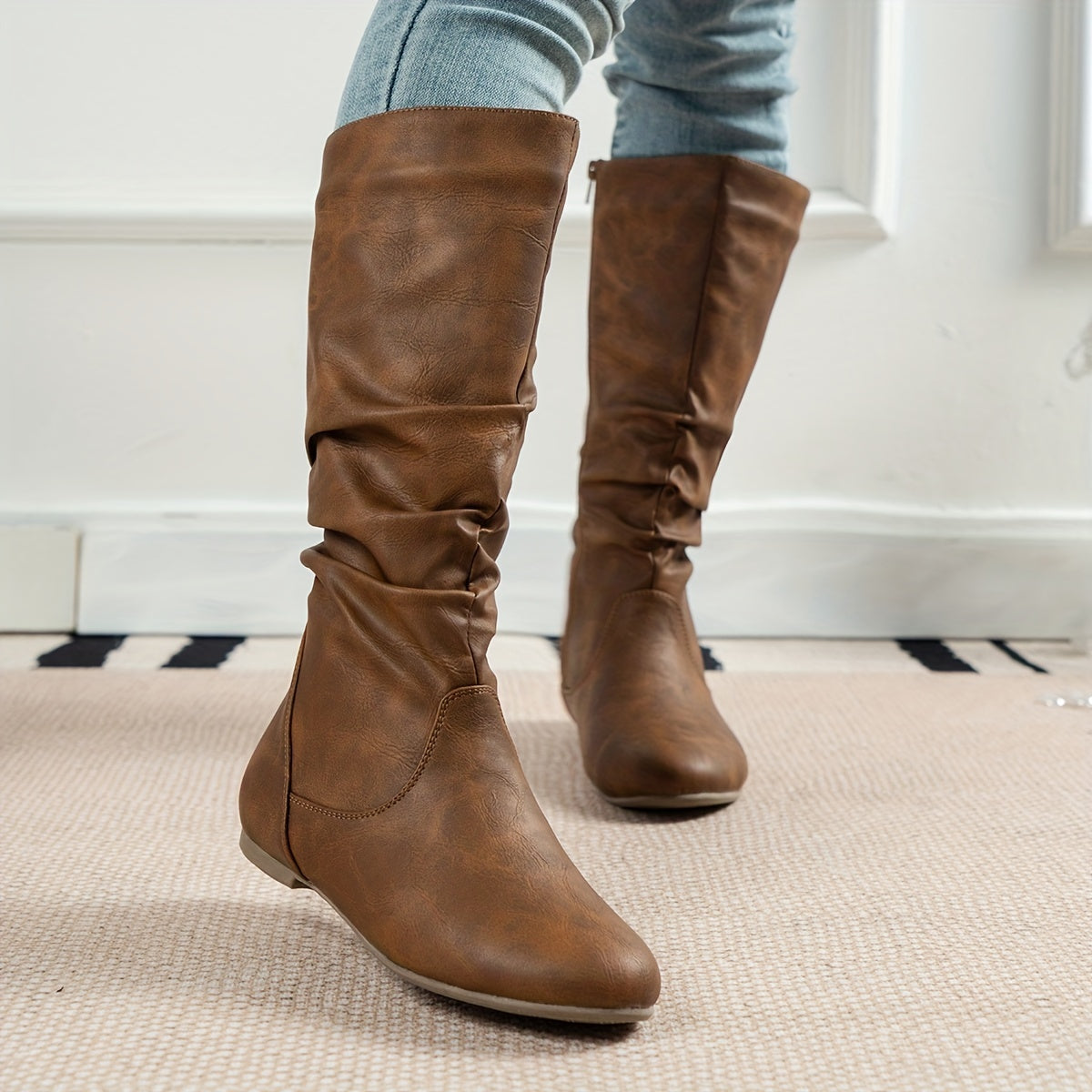 kacob womens everyday ruched calf boots