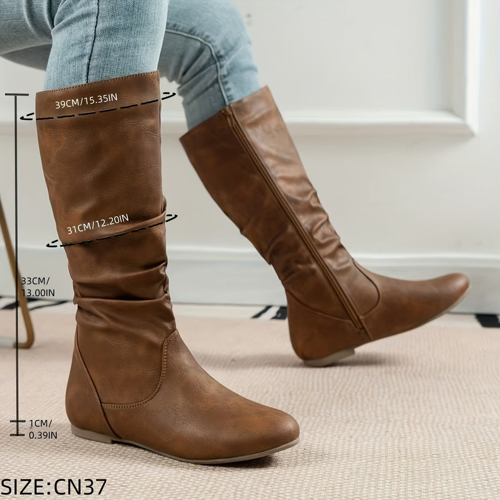 kacob womens everyday ruched calf boots