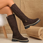 kacob womens lug sole knee high boots