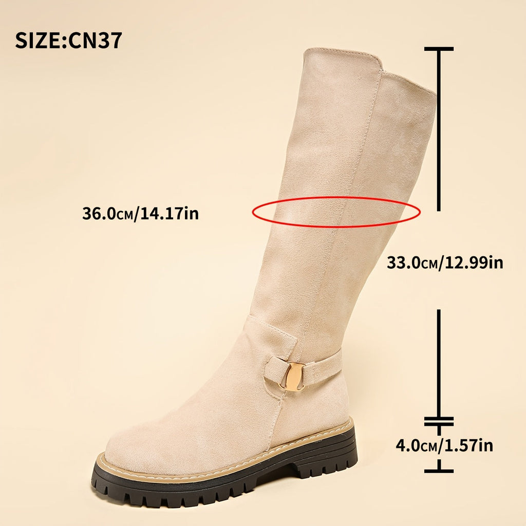 kacob womens lug sole knee high boots