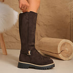 kacob womens lug sole knee high boots