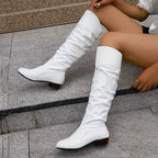 kacob womens low heel slouch knee high boots