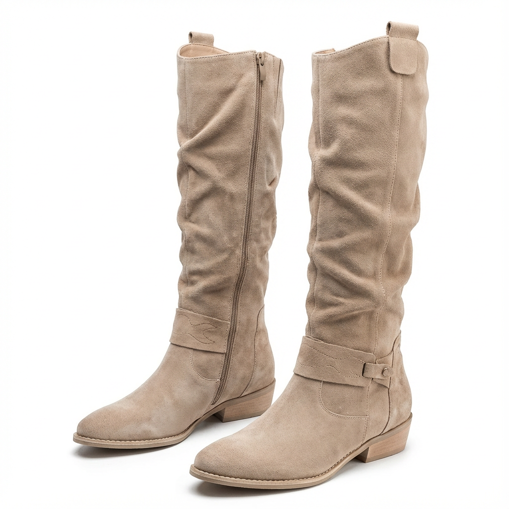 kacob womens strap detail slouch knee high boots