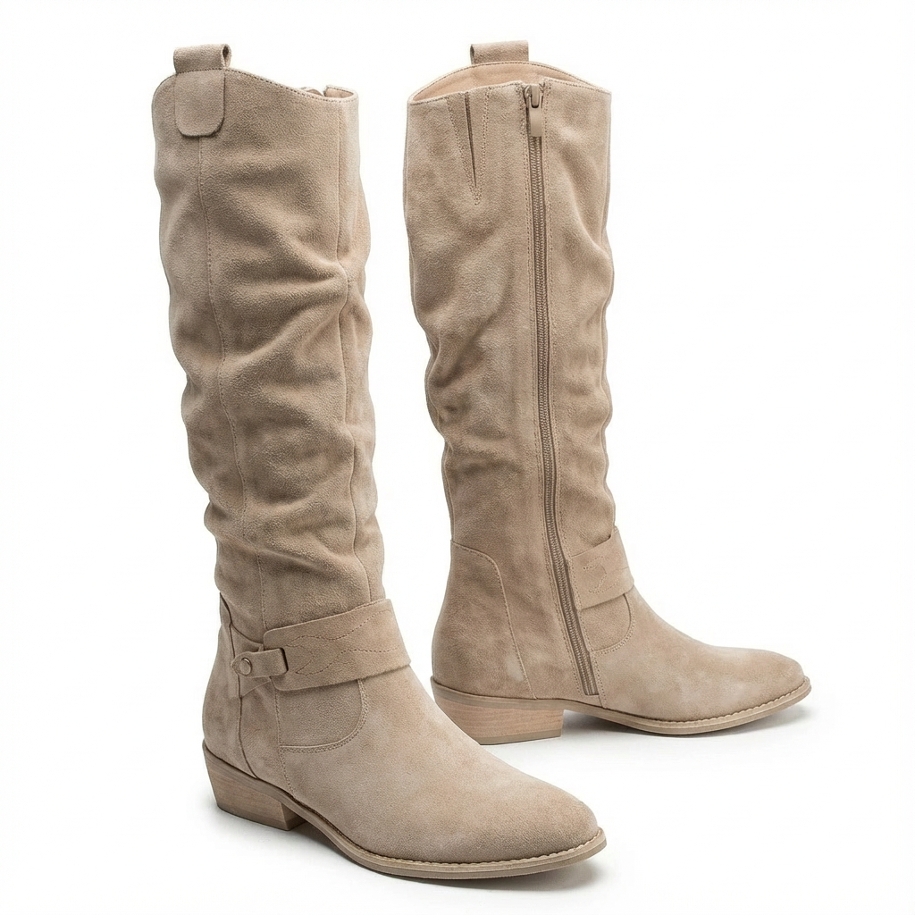 kacob womens strap detail slouch knee high boots