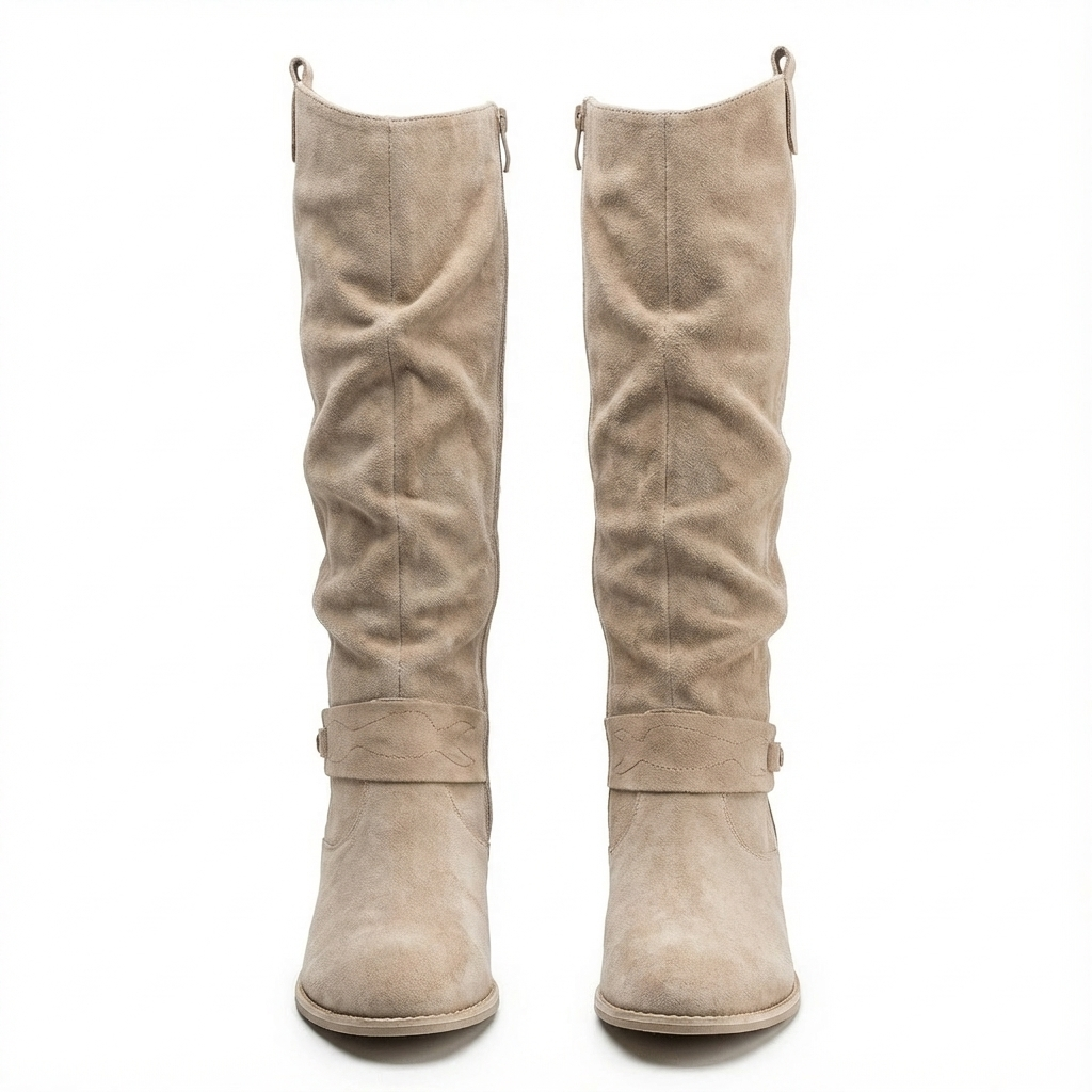 kacob womens strap detail slouch knee high boots