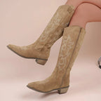 kacob womens stitch detail western cowboy boots